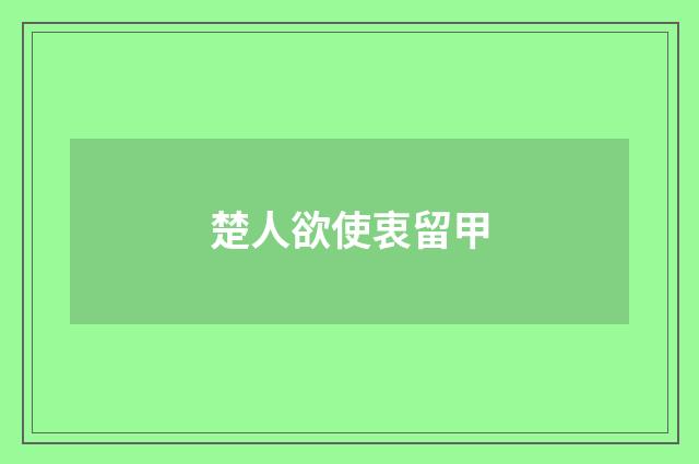 楚人欲使衷留甲