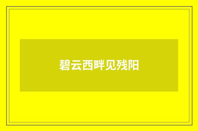碧云西畔见残阳