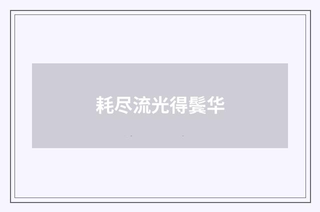 耗尽流光得鬓华