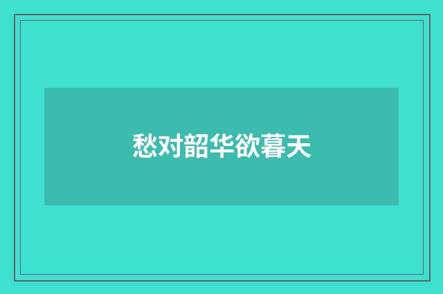 愁对韶华欲暮天