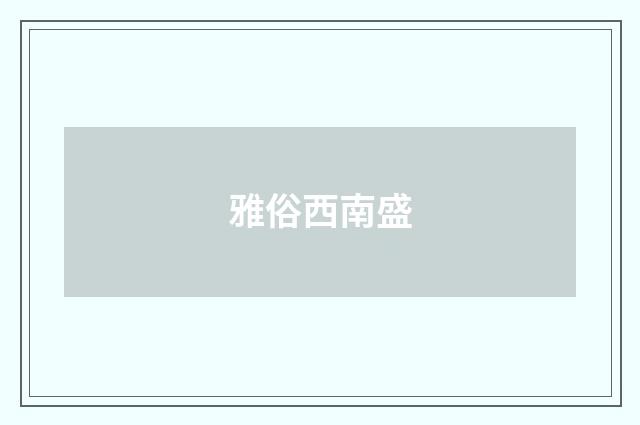 雅俗西南盛