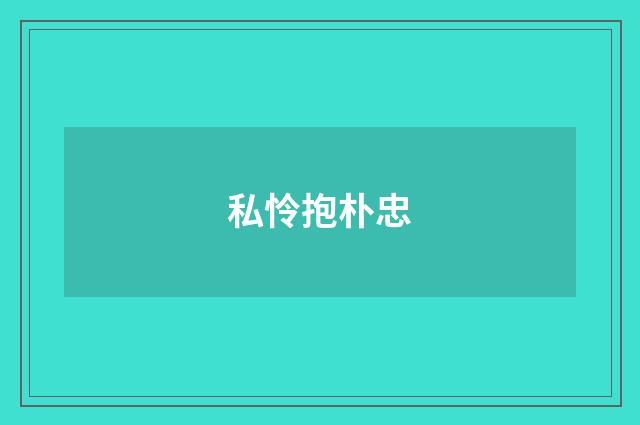 私怜抱朴忠