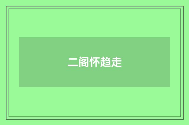 二阁怀趋走