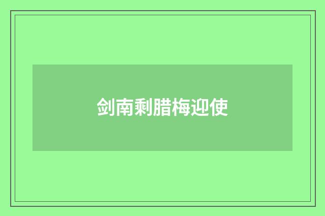 剑南剩腊梅迎使