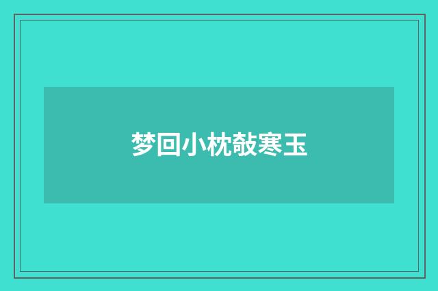 梦回小枕敧寒玉
