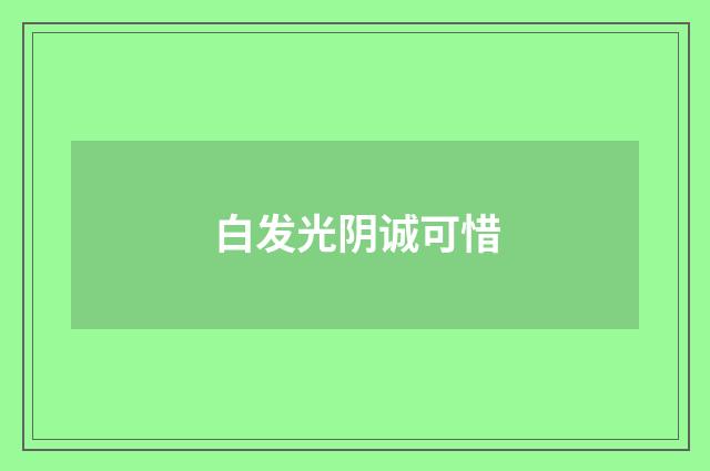 白发光阴诚可惜