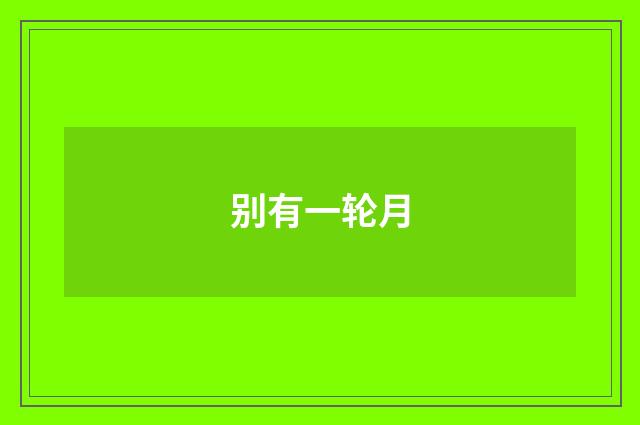 别有一轮月