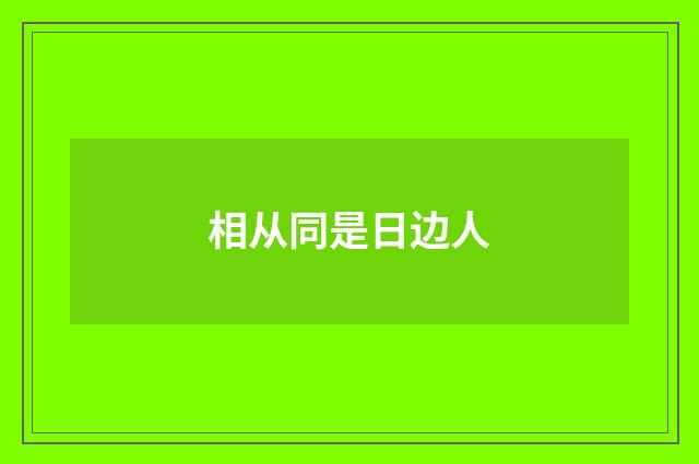 相从同是日边人