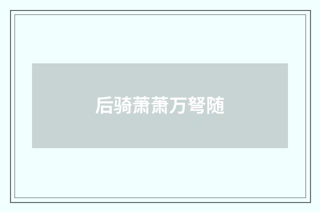 后骑萧萧万弩随
