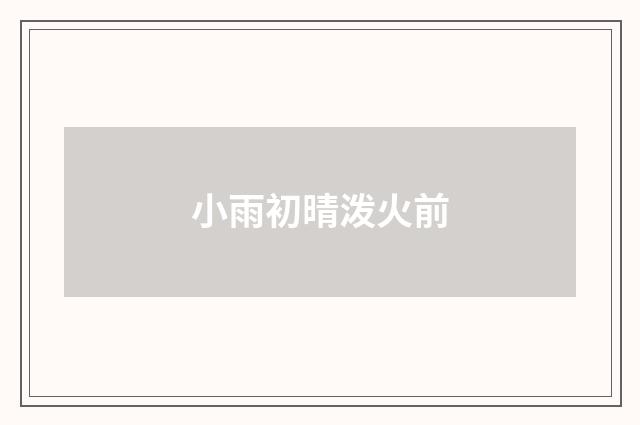 小雨初晴泼火前