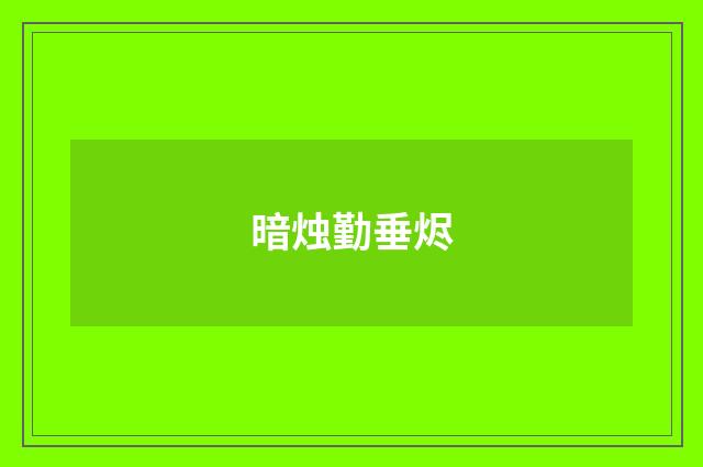 暗烛勤垂烬
