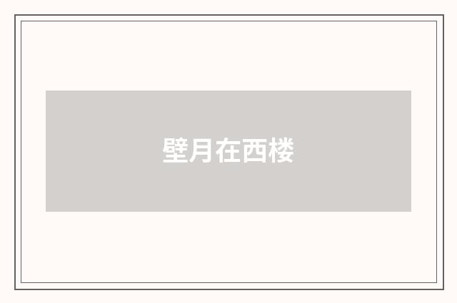 壁月在西楼