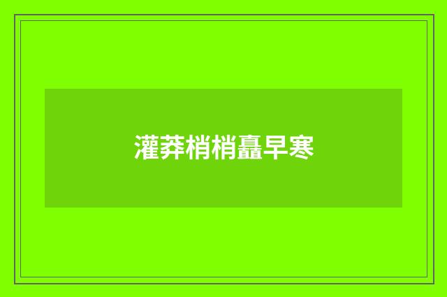灌莽梢梢矗早寒
