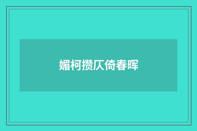 媚柯攒仄倚春晖
