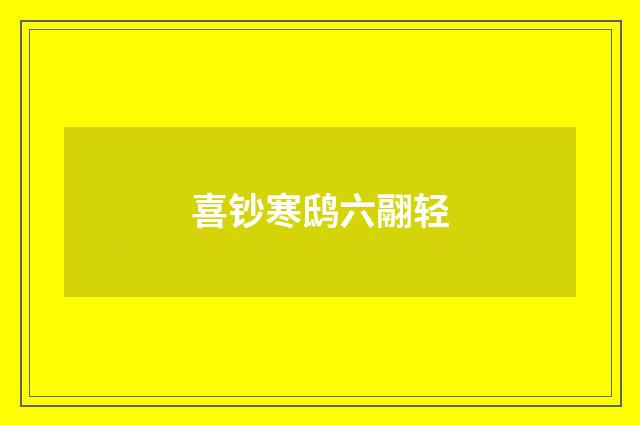 喜钞寒鸱六翮轻