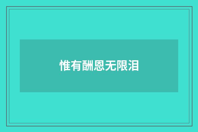惟有酬恩无限泪