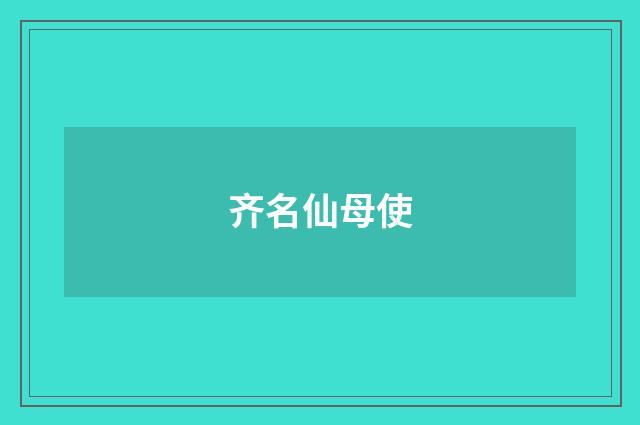 齐名仙母使