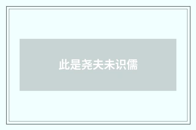 此是尧夫未识儒
