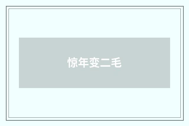 惊年变二毛