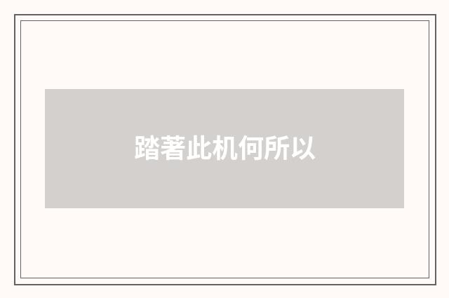 踏著此机何所以