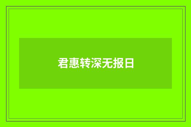 君惠转深无报日