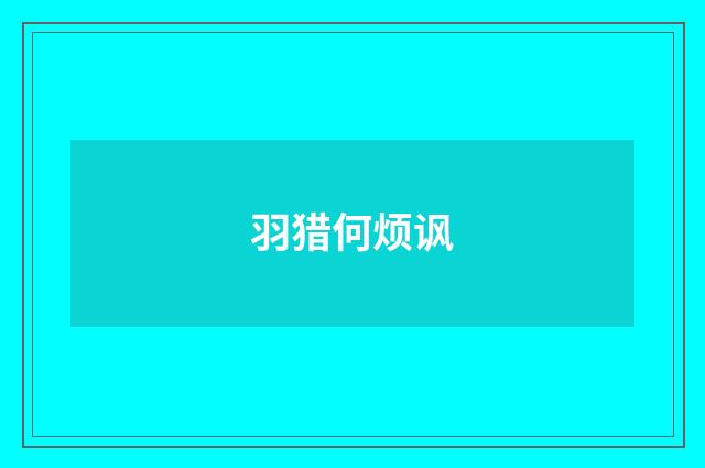 羽猎何烦讽