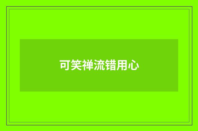可笑禅流错用心