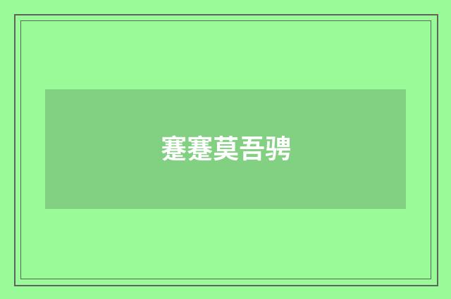蹇蹇莫吾骋