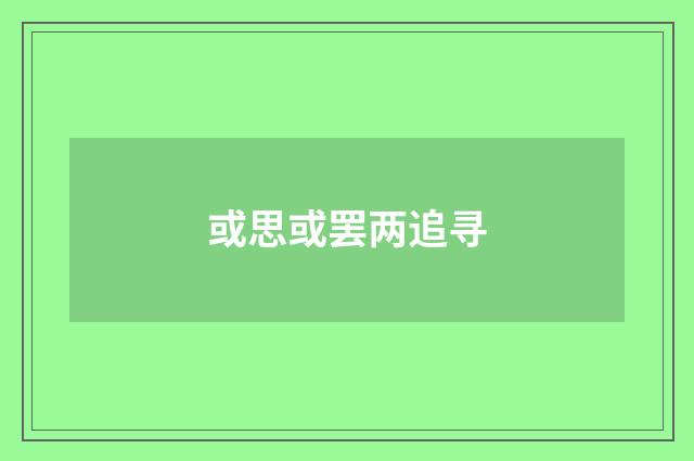 或思或罢两追寻