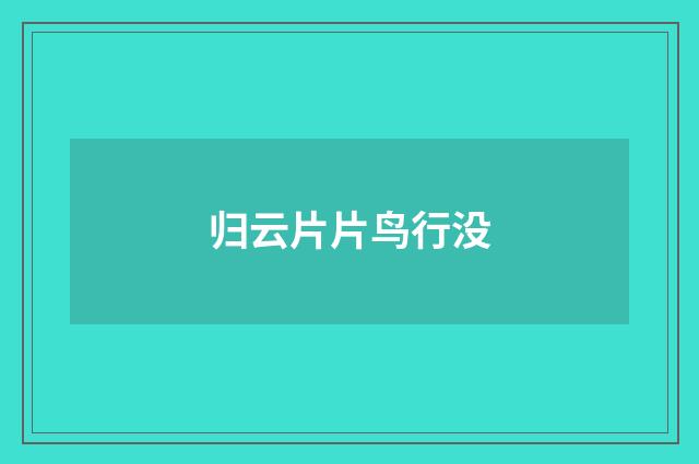 归云片片鸟行没