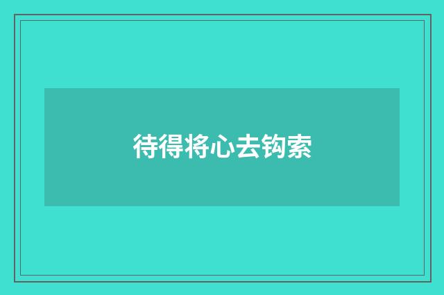 待得将心去钩索