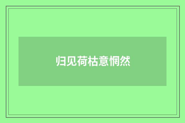 归见荷枯意惘然