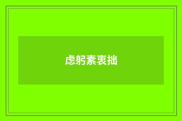 虑躬素衷拙