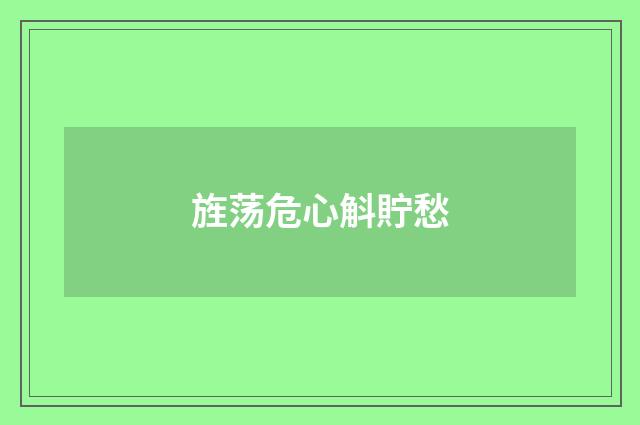 旌荡危心斛貯愁