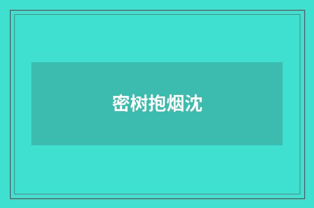 密树抱烟沈