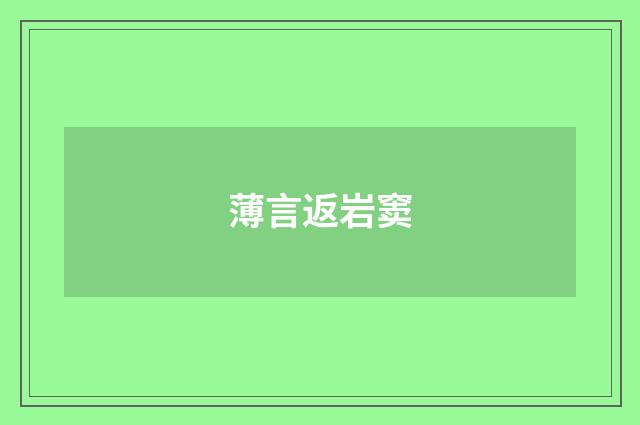 薄言返岩窦