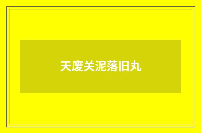 天废关泥落旧丸