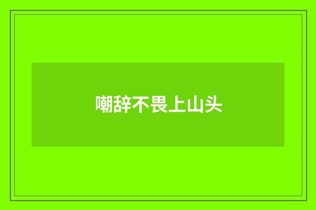 嘲辞不畏上山头