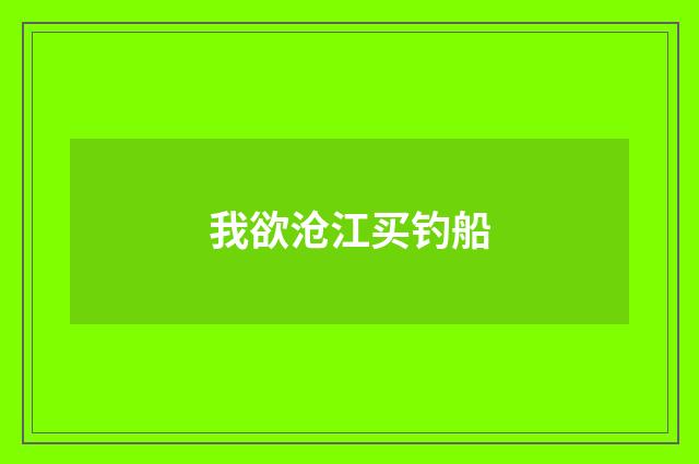 我欲沧江买钓船
