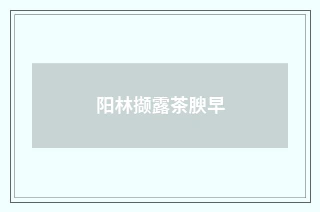 阳林撷露茶腴早