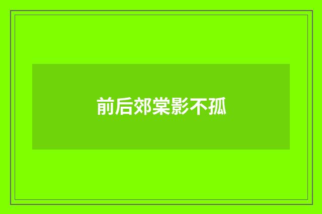 前后郊棠影不孤