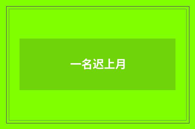 一名迟上月