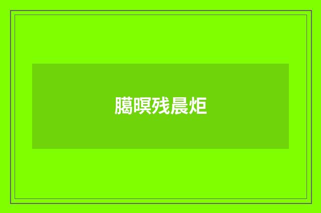 臈暝残晨炬