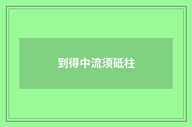 到得中流须砥柱