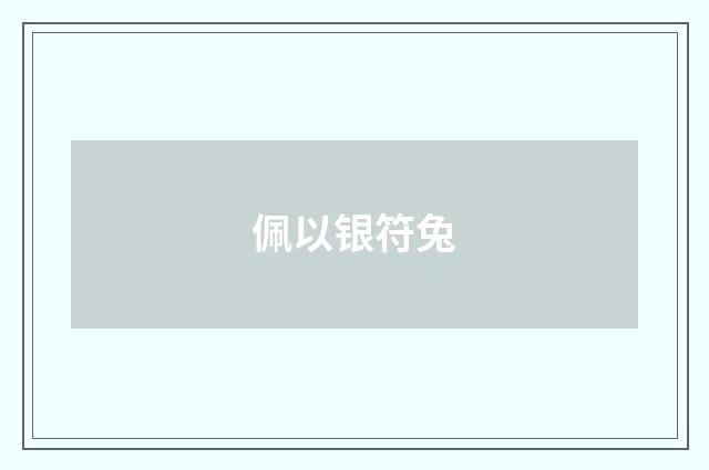 佩以银符兔