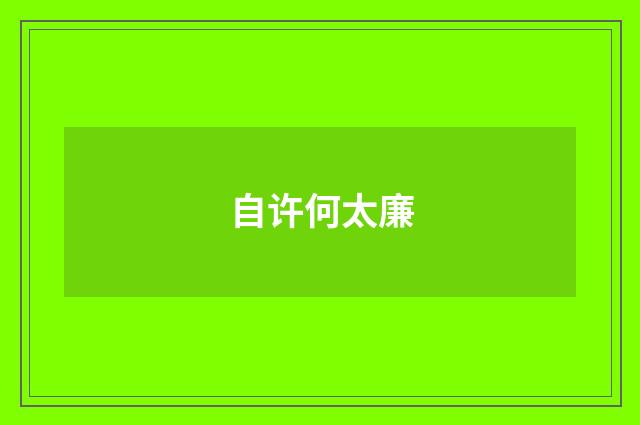 自许何太廉
