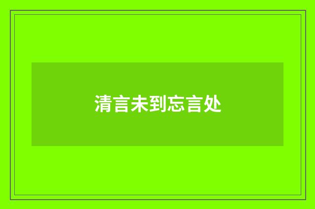 清言未到忘言处