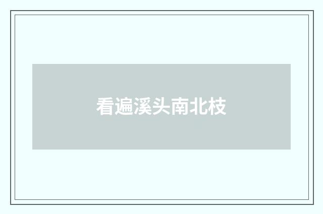 看遍溪头南北枝