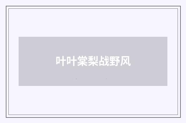 叶叶棠梨战野风