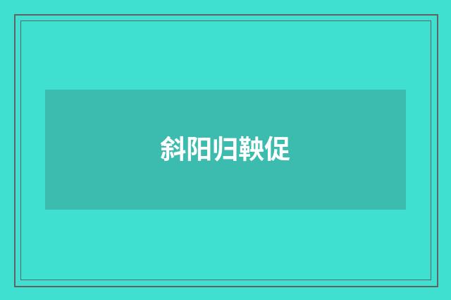 斜阳归鞅促